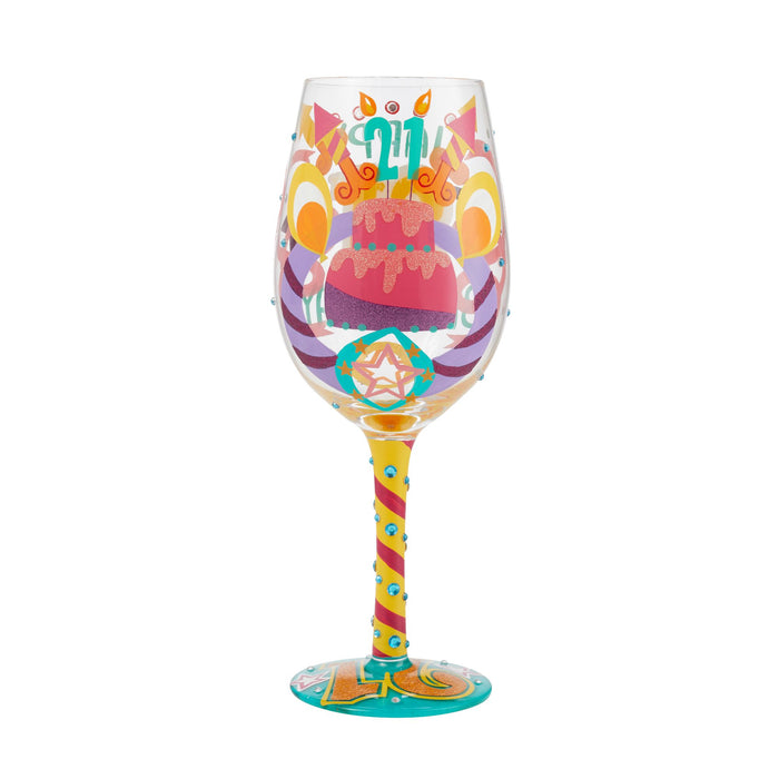 Wine Glass Happy 21st Birthday