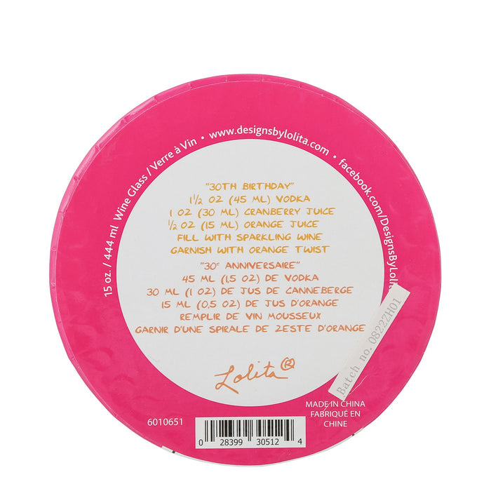 Wine Glass Happy 30th Birthday