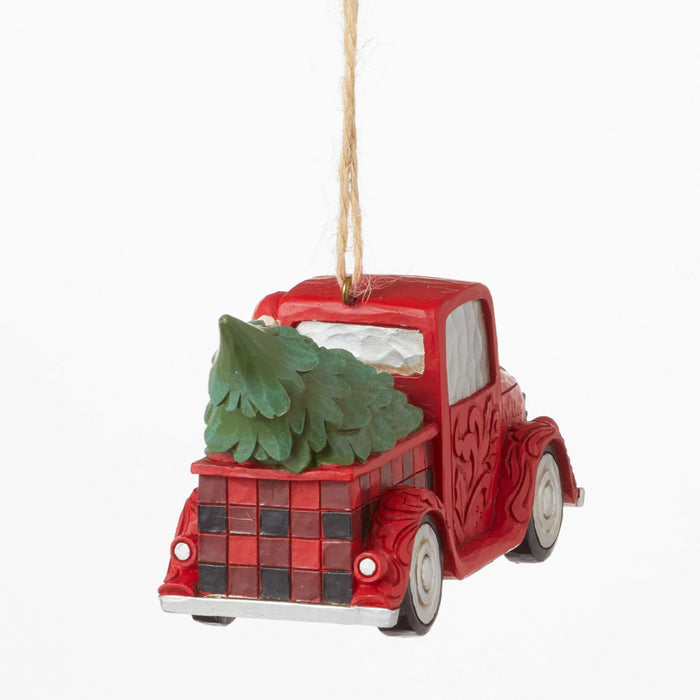 HG Santa Plaid Red Truck Orn