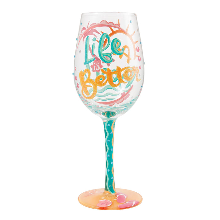 Life At The Beach Wine Glass