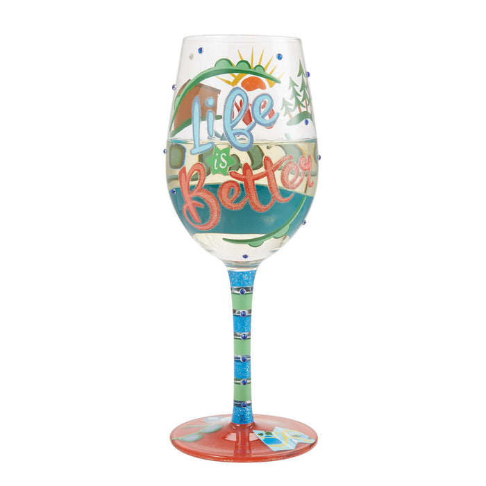 Life on Vacation Wine Glass