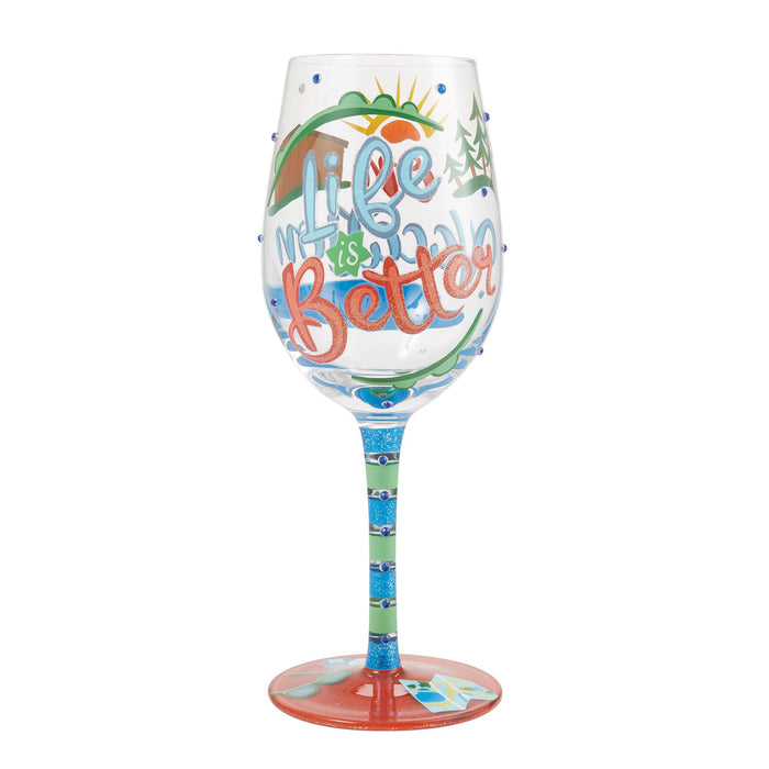 Life on Vacation Wine Glass