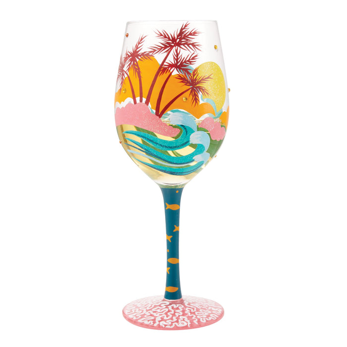 Tropcial Getaway Wine Glass