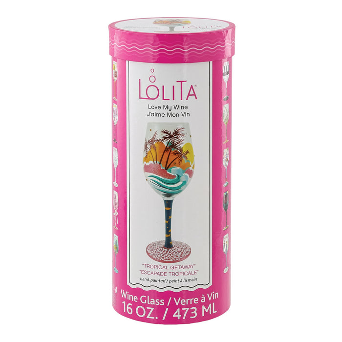 Tropcial Getaway Wine Glass