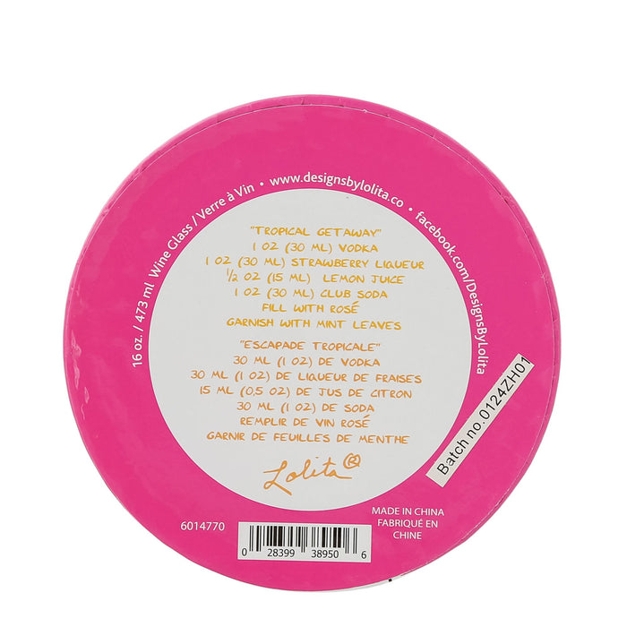 Tropcial Getaway Wine Glass