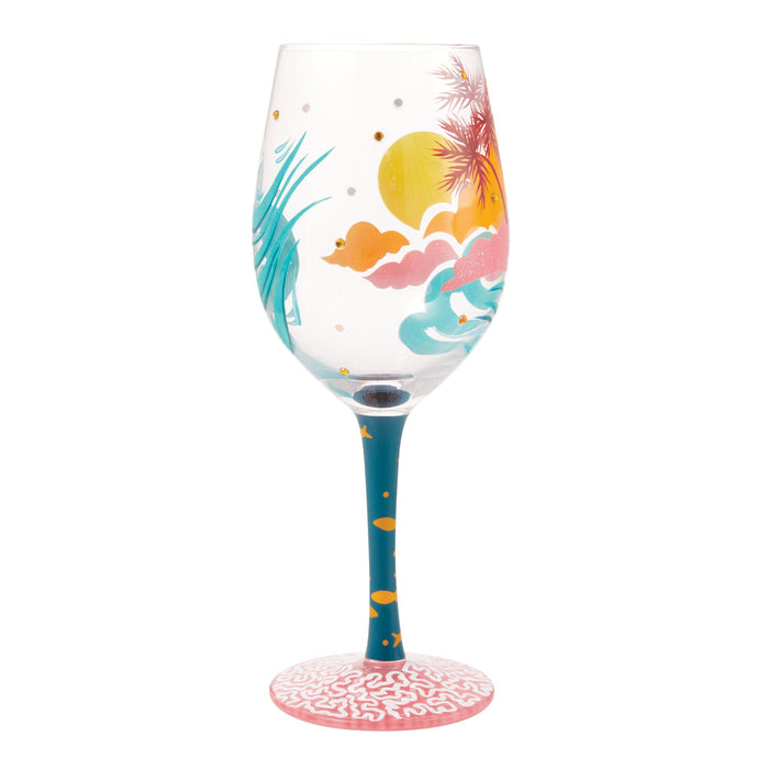 Tropcial Getaway Wine Glass