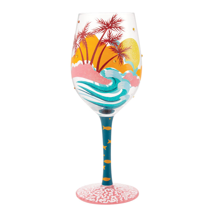 Tropcial Getaway Wine Glass