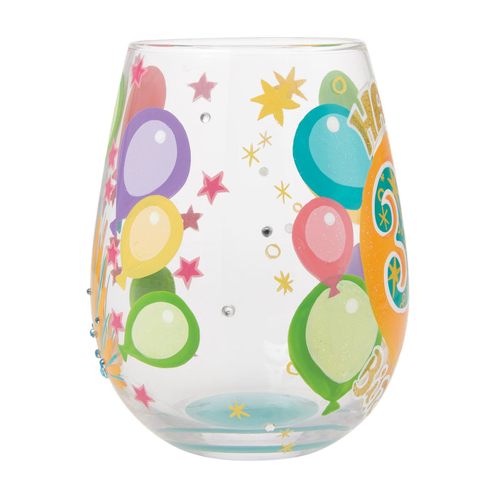 Happy 30th Stemless Wine Glass