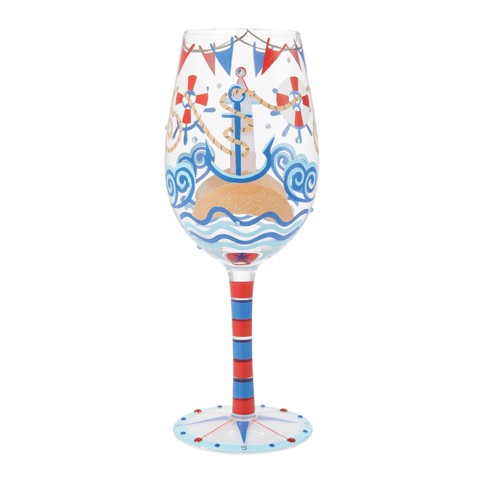 Nautical Wine Glass