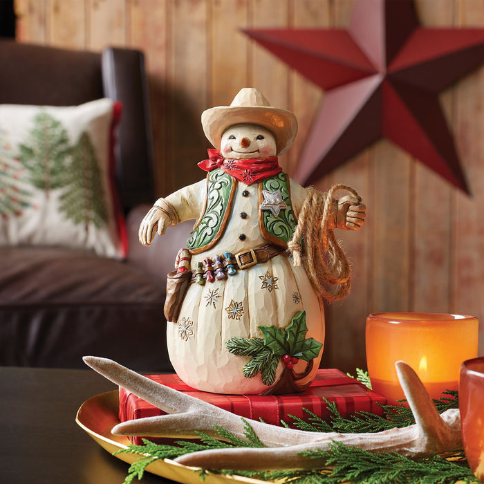 Cowboy Snowman Figurine