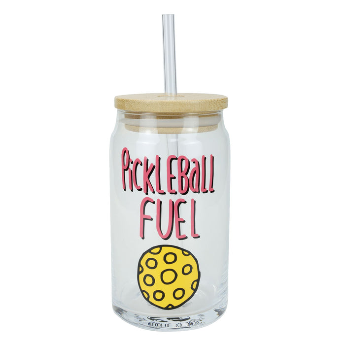 Pickleball Latte Glass w Lid