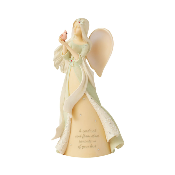 Red cardinal Angel figurine