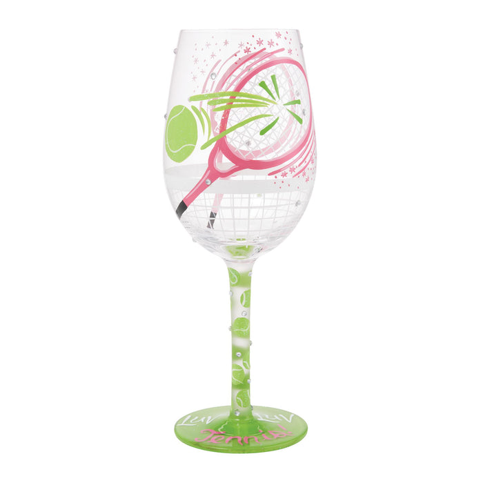 I Luv Luv Tennis Wine Glass