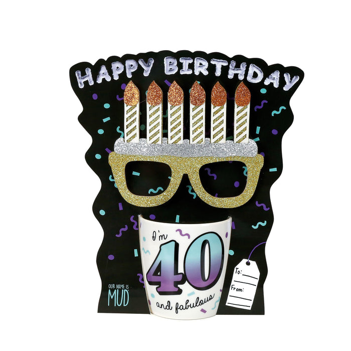 40 Birthday Mug with Glasses