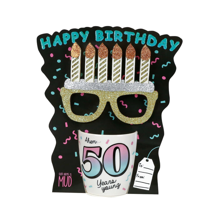 50 Birthday Mug with Glasses