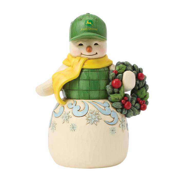 Snowman in John Deere Hat