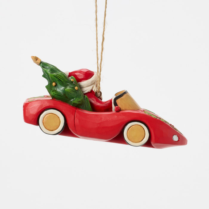 Santa in Sports Car Orn