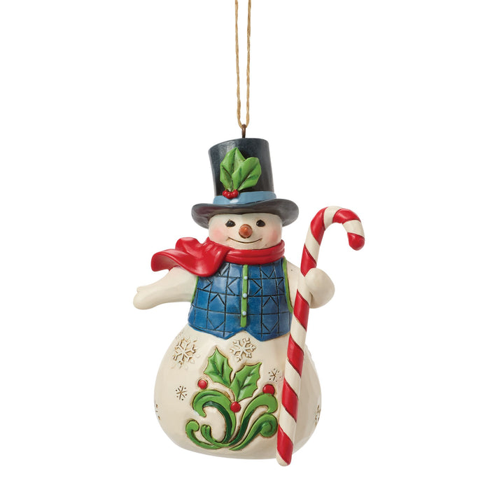 Snowman with Candy Cane Orn