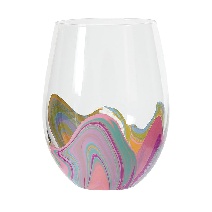 Blue Groove Wine Glass