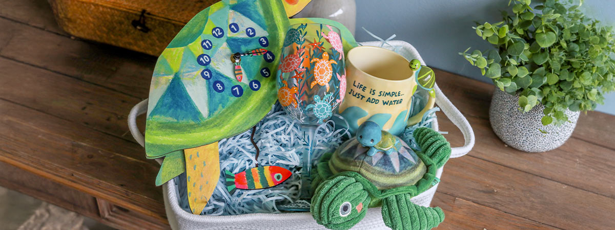 Enesco Gift's Turtle Gift Basket