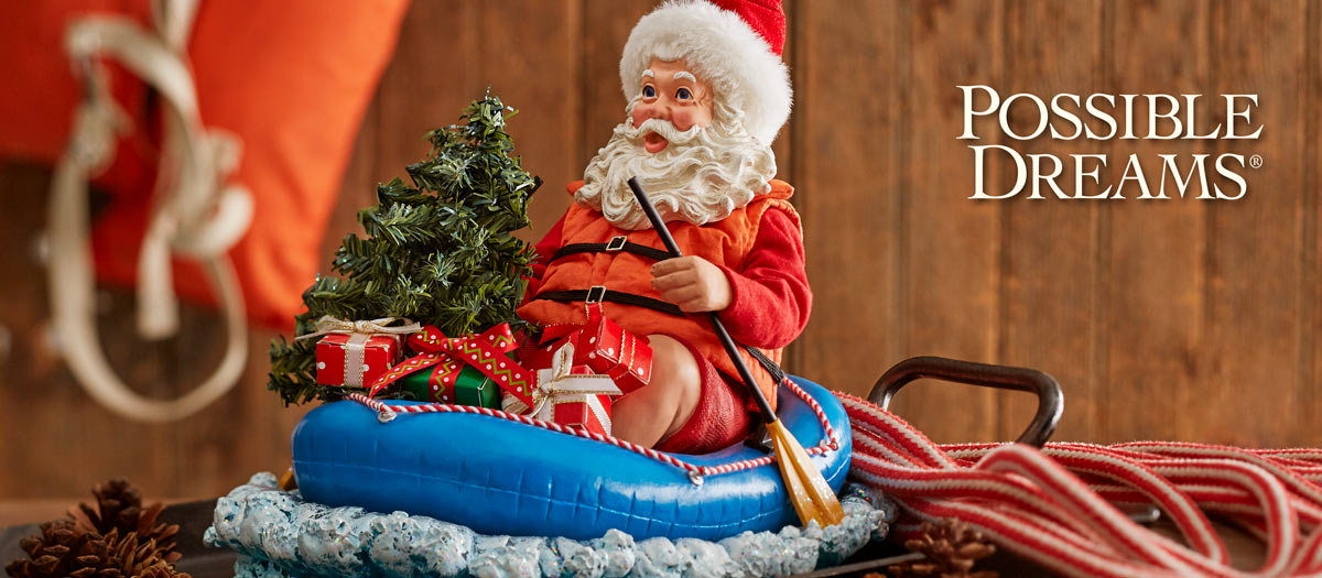 Possible Dreams santa in raft