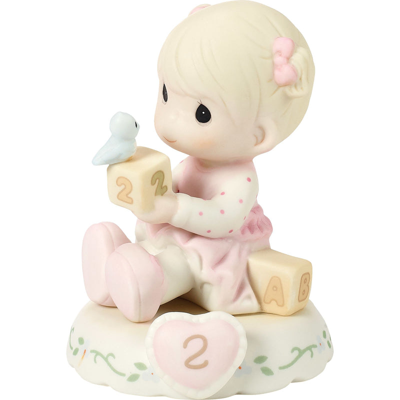 Girl W/Blocks Age 2 Figurine