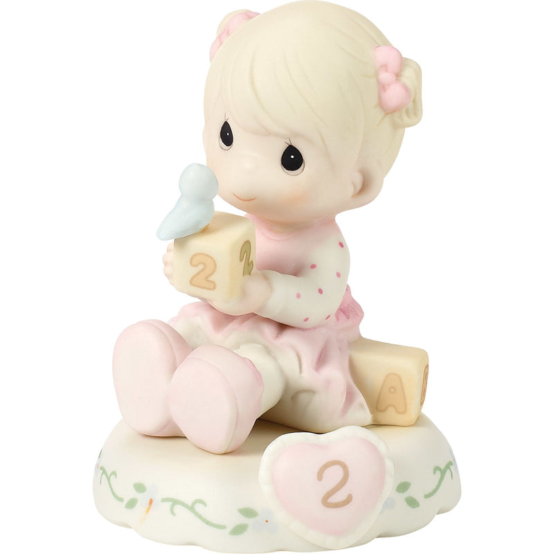 Girl W/Blocks Age 2 Figurine
