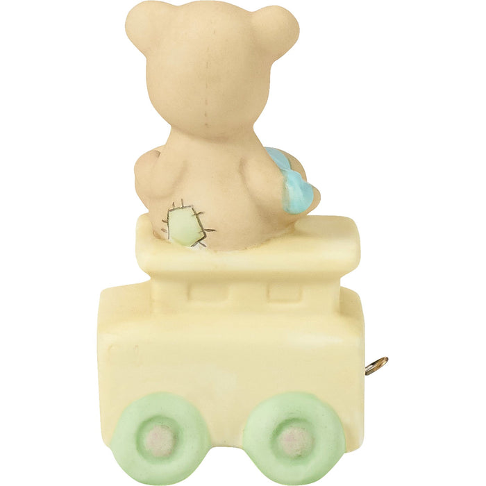 Bday Train Baby Bear Figurine