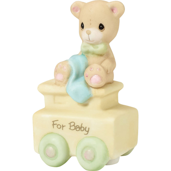 Bday Train Baby Bear Figurine