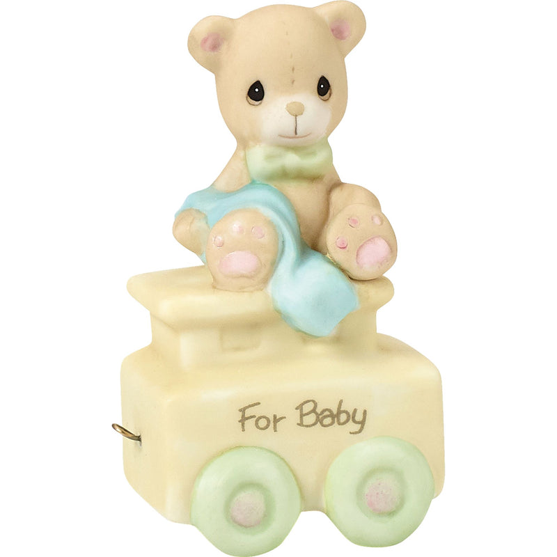 Bday Train Baby Bear Figurine