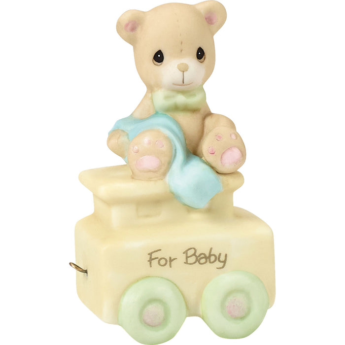Bday Train Baby Bear Figurine