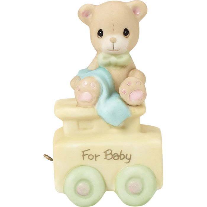 Bday Train Baby Bear Figurine