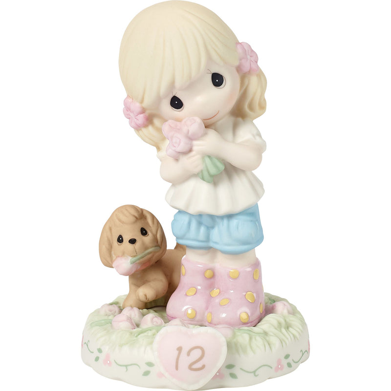 Girl w Puppy & Flowers 12 Fig