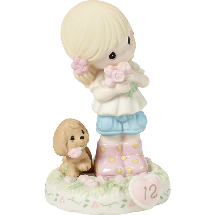 Girl w Puppy & Flowers 12 Fig