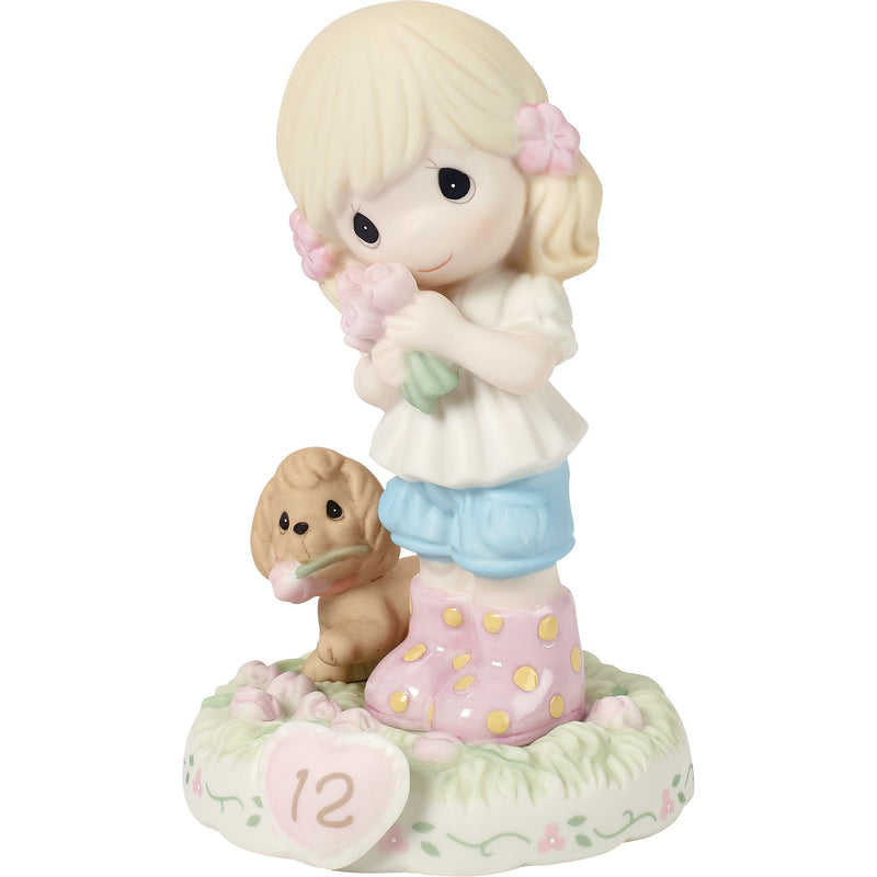Girl w Puppy & Flowers 12 Fig