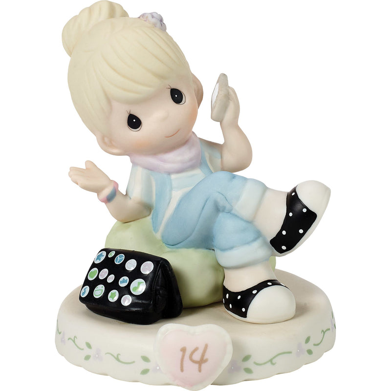 Girl On Phone Age 14 Figurine