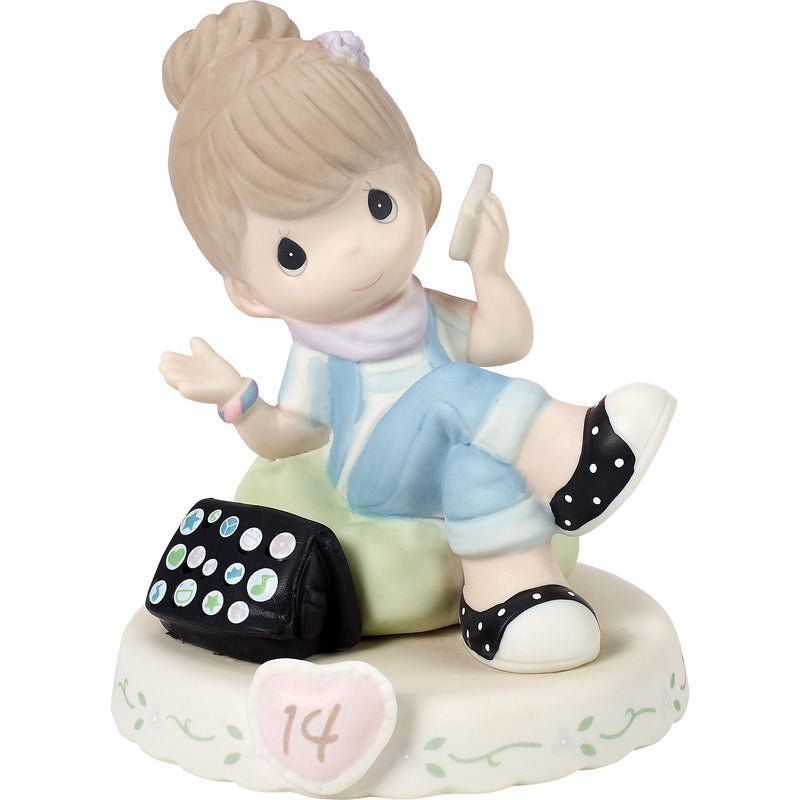 Girl On Phone Age 14 Figurine