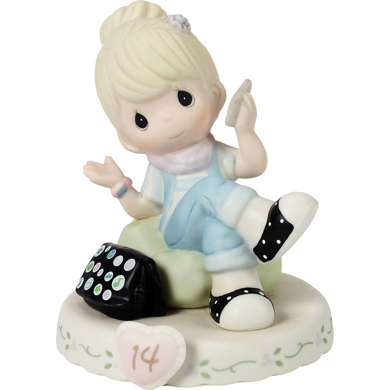 Girl On Phone Age 14 Figurine