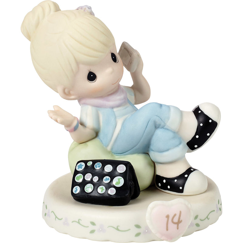Girl On Phone Age 14 Figurine