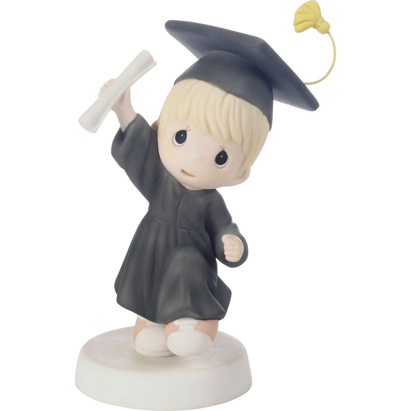 Grad Blond Boy w Blck Gown Fig