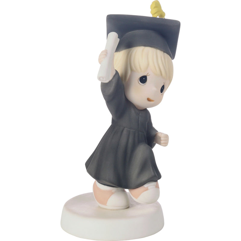 Grad Blond Boy w Blck Gown Fig