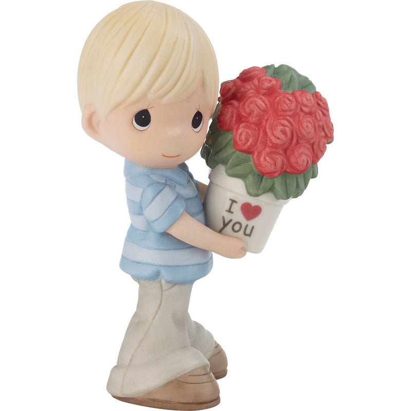 Boy Holding Flower Pot -Blonde