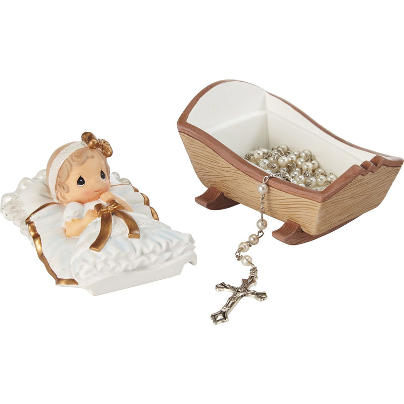 Baby Cradle Baptism Rosary Box