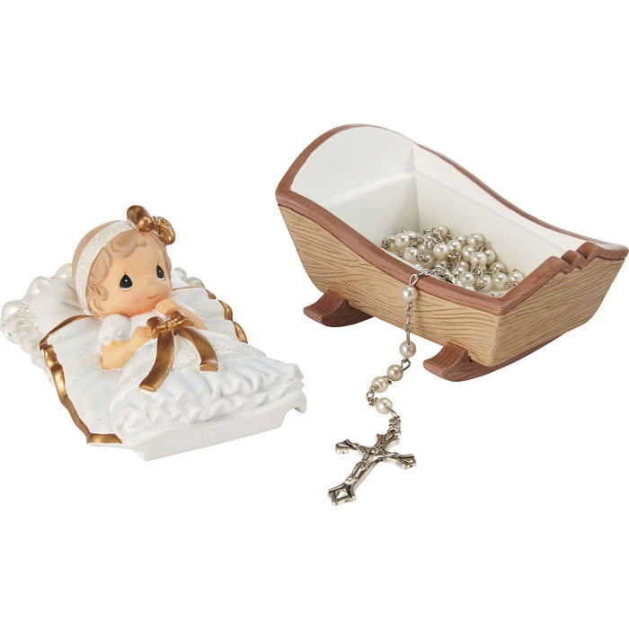 Baby Cradle Baptism Rosary Box