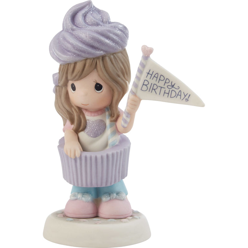 Purple Cupcake Girl Figurine