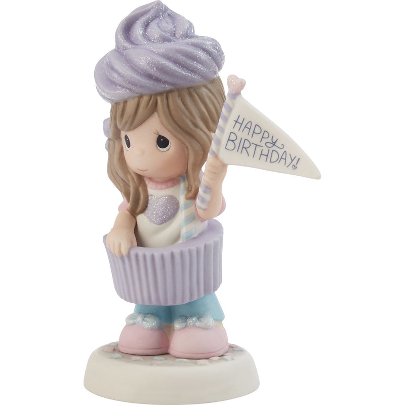 Purple Cupcake Girl Figurine
