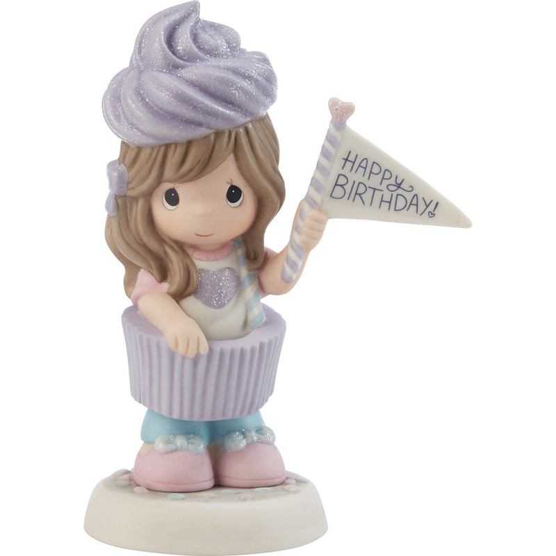 Purple Cupcake Girl Figurine