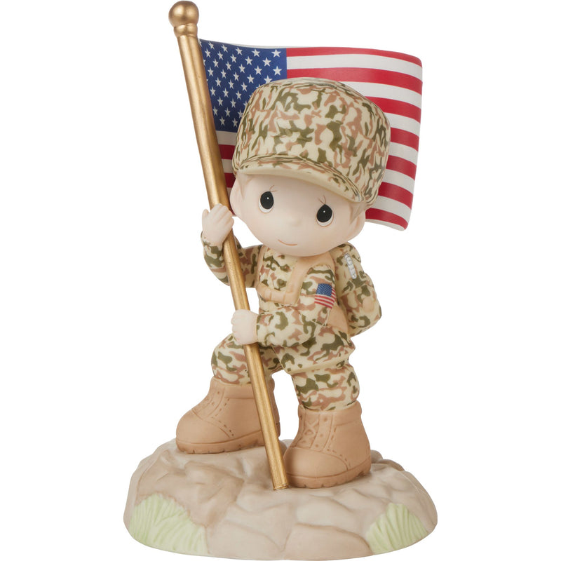 Military Boy Holding Flag Fig