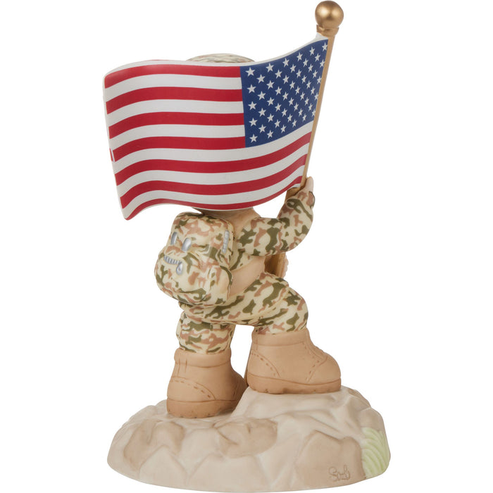 Military Boy Holding Flag Fig
