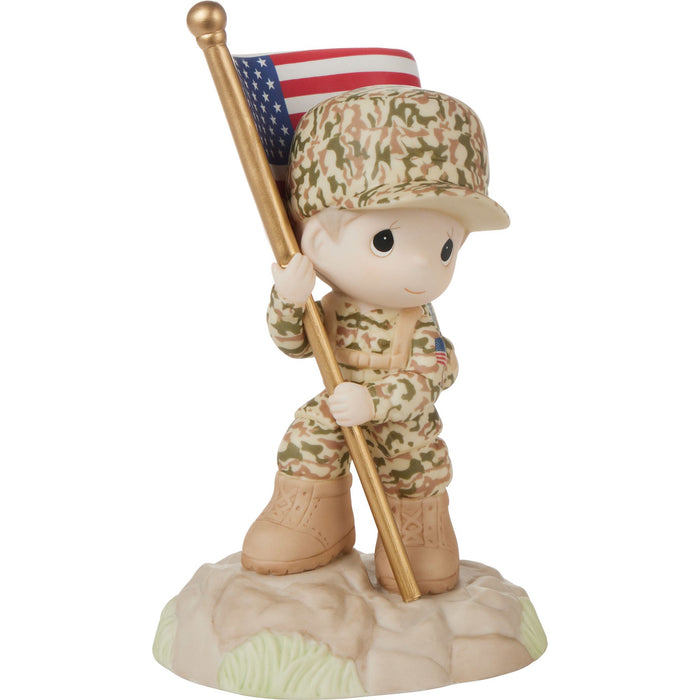 Military Boy Holding Flag Fig
